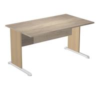 Bureau droit Pronto Bois - L.140 x P.80 cm - Plateau Chêne Canadien - Pieds L Chêne