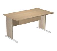 Bureau droit Pronto Bois - L.140 x P.80 cm - Plateau Chêne - Pieds L Chêne Canadien