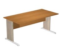 Bureau droit Pronto Bois - L.160 x P.80 cm - Plateau Aulne - Pieds L Chêne Canadien