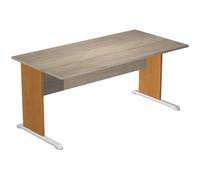 Bureau droit Pronto Bois - L.160 x P.80 cm - Plateau Chêne Canadien - Pieds L Aulne