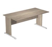 Bureau droit Pronto Bois - L.160 x P.80 cm - Plateau Chêne Canadien - Pieds L Chêne
