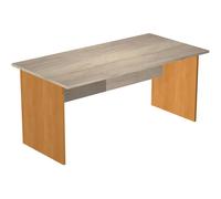 Bureau droit Pronto Bois - L.180 x P.80 cm - Plateau Chêne Canadien - Pieds panneau Aulne