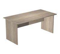 Bureau droit Pronto Bois - L.180 x P.80 cm - Plateau Chêne Canadien - Pieds panneau Chêne Canadien