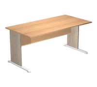 Bureau droit Pronto Bois - L.180 x P.80 cm - Plateau Hêtre - Pieds L Chêne Canadien