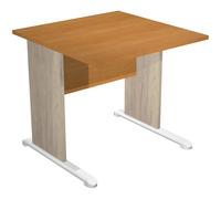 Bureau droit Pronto Bois - L.80 x P.80 cm - Plateau Aulne - Pieds L Chêne Canadien