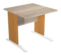 Bureau droit Pronto Bois - L.80 x P.80 cm - Plateau Chêne Canadien - Pieds L Aulne