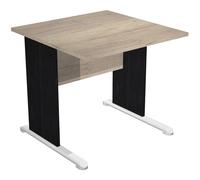 Bureau droit Pronto Bois - L.80 x P.80 cm - Plateau Chêne Canadien - Pieds L Noir