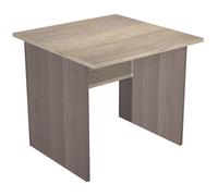 Bureau droit Pronto Bois - L.80 x P.80 cm - Plateau Chêne Canadien - Pieds panneau Cendre