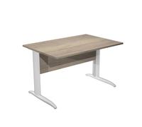 Bureau droit Pronto Métal - L.120 x P.80 cm - Plateau Chêne Canadien - Pieds L Chrome