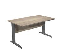 Bureau droit Pronto Métal - L.140 x P.80 cm - Plateau Chêne Canadien - Pieds L Anthracite