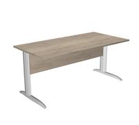 Bureau droit Pronto Métal - L.160 x P.80 cm - Plateau Chêne Canadien - Pieds L Aluminium