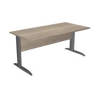Bureau droit Pronto Métal - L.160 x P.80 cm - Plateau Chêne Canadien - Pieds L Anthracite