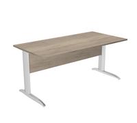 Bureau droit Pronto Métal - L.160 x P.80 cm - Plateau Chêne Canadien - Pieds L Chrome