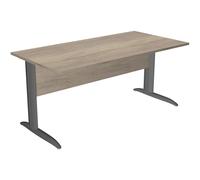 Bureau droit Pronto Métal - L.180 x P.80 cm - Plateau Chêne Canadien - Pieds droit L Anthracite