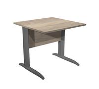 Bureau droit Pronto Métal - L.80 x P.80 cm - Plateau Chêne Canadien - Pieds L Anthracite
