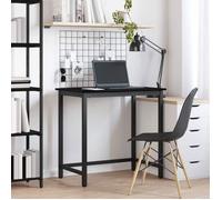 vidaXL Table Chêne noir – Bois d'ingénierie et acier – 100 x 50 x 76,5 cm