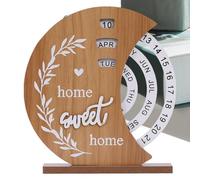 Bureau du Calendrier perpétuel, Calendrier Rotatif Manuel Vintage Calendrier perpétuel Rotatif, Calendrier de Bureau perpétuel Calendrier de Bureau Rustique pour Chambre à Coucher pour Le Salon