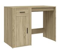 Bureau Dub Sonoma 100 x 49 x 75 cm Bois d'Ingénierie avec Tiroir et Armoire | Surface lisse et stable, résistance à l'humidité, rangement fermé -poussière, fixation murale incluse, montage facile