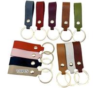 Bureau, école, cadeau, cuir synthétique doux, cadeaux de fête, fournitures d'artisanat personnalisables, porte-clés de qualité, anneau de 3,1 cm, lot de 100 porte-clés en cuir PU, couleurs mélangées