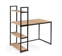 FACILITYS Bureau Effet Bois et métal avec étagère intégrée