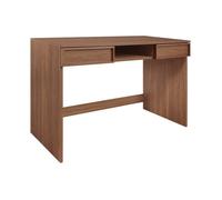 Bureau effet bois noyer 2 tiroirs 1 niche 120cm - L 120 x P 55 x H 77cm - Kuba