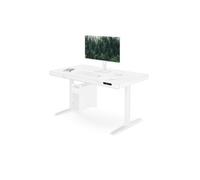 Jan Nowak Bureau Assis Debout Électrique Réglable en Hauteur 120 cm, 120 kg | Double moteur, tiroir, chargeur sans fil Qi 10 W, 2 mémoires, bac à câbles, mode HSM, anticollision, écran, acier, 3 segments