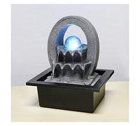 Bureau électrique Fontaine d'eau Décor W/LED Lumineux Boule de Cristal Intérieur Portable Cascade Simple Tabletop Feng Shui Fountain 13 * 12 * 18.5cm Fontaine Interieur
