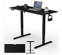 Bureau Électrique Juskys 140x60 cm Assis Debout Réglable Hauteur Mémoire Noir