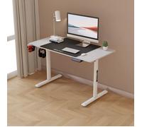 Bureau électrique Pomona à hauteur réglable 110 x 60 x 72 - 117 cm blanc