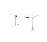 Bureau électrique réglable 140x80 cm - Moteur simple - Blanc