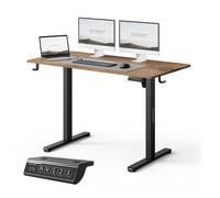 SENSE7 Nojo Light Bureau Électrique Chêne Noir 120x60cm - Bureau Réglable Élégant Finition Bois avec Mémoire - Idéal de Direction, Style Industriel