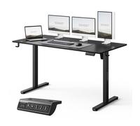 Bureau électrique - SENSE7 - NOJO Light - 140 x 70 cm - Réglable en hauteur - Design scandinave - Noir