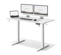Bureau Électrique - SENSE7 - NOJO - Réglable 72-118 cm - Plateau pour câbles - Blanc