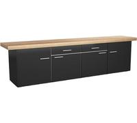 Bureau élégant Armoire de classement Noir Marron Meuble en bois Meuble d'espace de travail