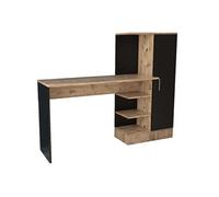 Emob Bureau d'étude moderne CT2 – Pin atlantique / Noir – 152,3 x 95 x 50 cm