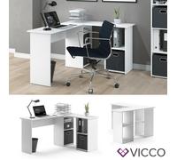 Bureau en angle VICCO CARLO - Blanc - Design contemporain - 136 x 73 x 112 cm