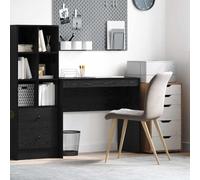 Bureau en bois aspect chêne noir, 90 x 40 x 76 cm, moderne, pour la maison, le bureau, les jeux, l'écriture, avec espace de rangement