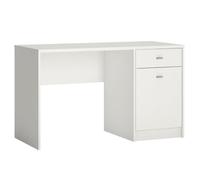 IDIMEX Bureau en Bois BARZA 1 Porte 1 tiroir 120 x 73 x 56 cm Blanc, avec Espace de Rangement