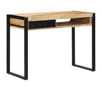 Bureau en bois de manguier brut massif vidaXL, 100x50x75 cm, Bureau de travail, d'étude, d'écriture, d'ordinateur, Style industriel
