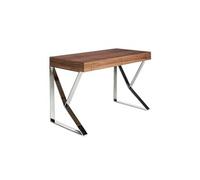 Bureau en bois de noyer et acier chromé 3015C, 120 x 61 x 76 cm. -