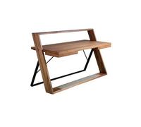 Bureau en bois de noyer et acier noir 3216C, 176 x 76 x 105 cm. -