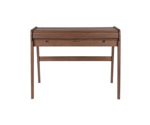 Bureau en bois de noyer marron, secrétaire, 2 tiroirs, avec rangement, droit - Zuiver, Barbier - 110x61x85 cm