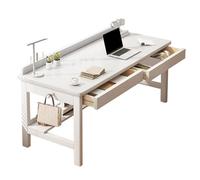 Bureau en bois d'hévéa blanc, table d'écriture robuste et stable, 100,1 x 60 x 74,9 cm, mobilier de bureau à domicile pour divers scénarios, design moderne, assemblage facile