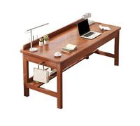Bureau en bois d'hévéa, robuste et stable, idéal pour le bureau à domicile, les études et les espaces de travail, finition marron, 80 x 60 x 75 cm