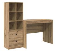 vidaXL Bureau avec tiroir 2 pcs Chêne Artisanal, Bureau Moderne, mobilier de Travail résistant, Espace Pratique pour étudier, Station en Bois esthétique