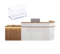 Bureau en bois massif avec ders, plateau pour clavier et lampe LED pour et caisse, design moderne (B, droit, 130 x 60 x 100 cm) - & Functal Worpace Fur