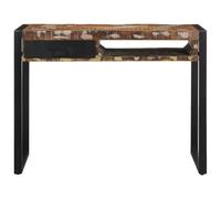 Bureau en bois massif recyclé multicolore 100 x 50 x 75 cm | Bois de teck, mangue, pin et hêtre, pieds en métal, salle d'étude, chambre, salon, bureau