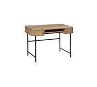 Bureau en bois MDF naturel et acier coloris noir - Longueur 105 x Profondeur 60 x Hauteur 75,1 cm-PEGANE- multicolore