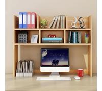 Bureau en bois naturel - Bibliothèque de 70 cm et bibliothèque autonome, idéale pour la maison, le bureau et l'école, solution de rangement élégante pour une meilleure productivité