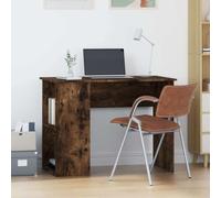 Bureau en chêne fumé 100 x 55 x 75 cm | 2 compartiments, espace de rangement pour livres, support mural inclus, instructions de montage, pour bureau et étude
